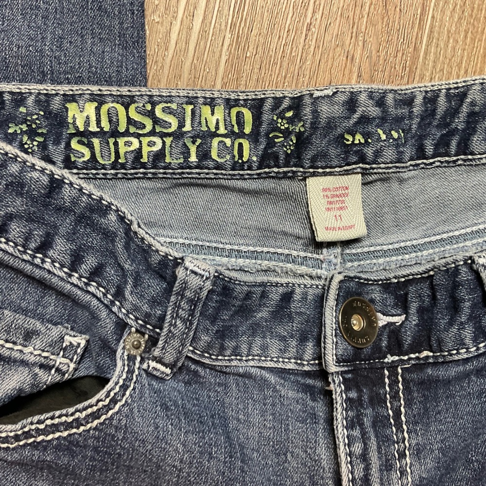 Mossimo Supply Co Mid Rise Straight Leg Jeans Womens‎ 11 Blue Denim Preppy Y2K - Picture 4 of 8
